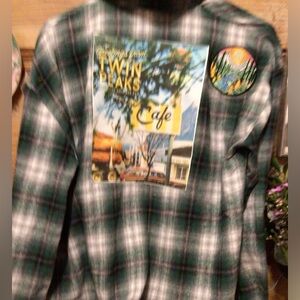 NEW! Upcycled Twin Peaks Plaid Shirt